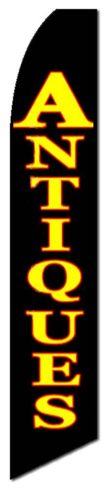 ANTIQUES BLACK Advertising Sign Swooper Feather Flutter Bow Banner Flag Only
