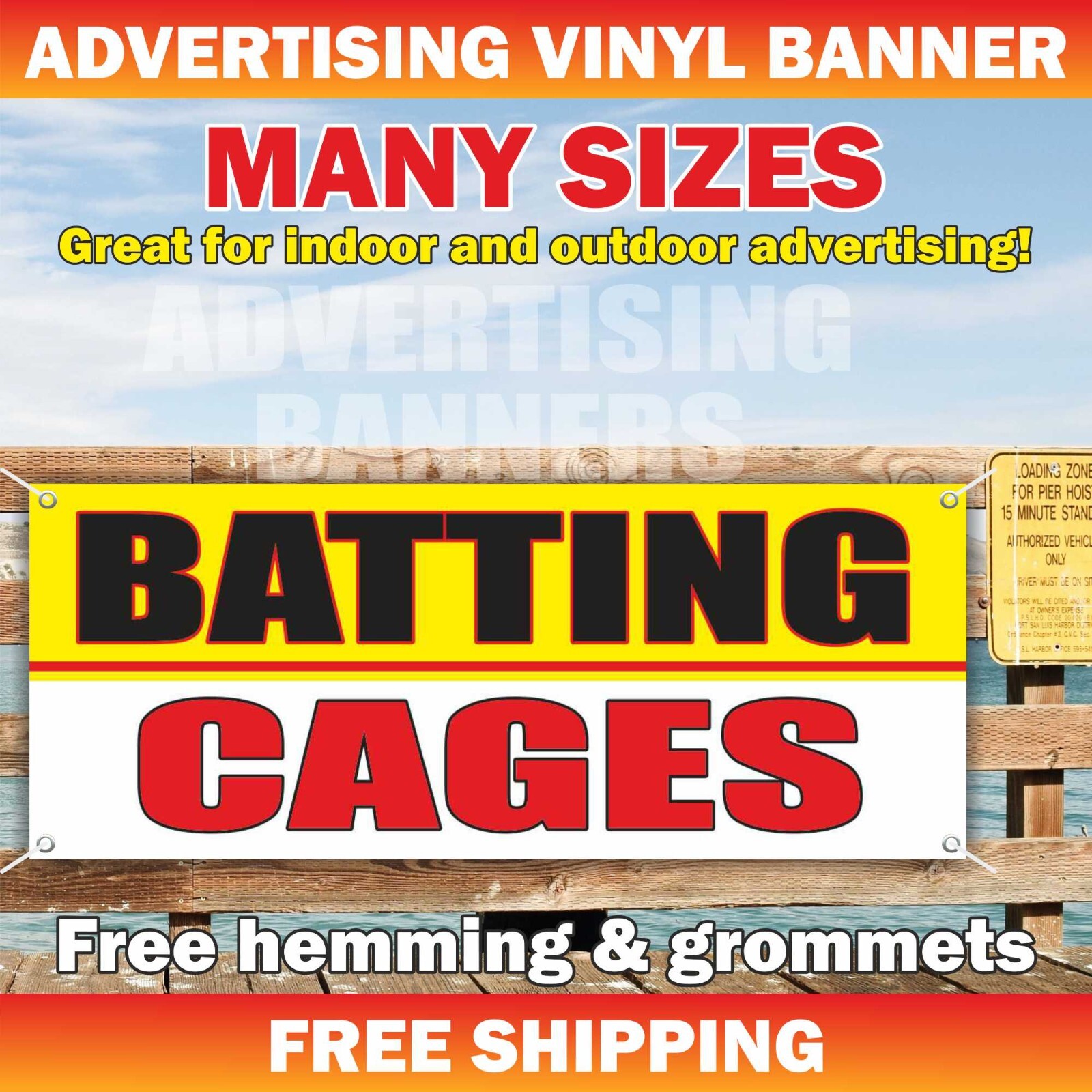 BATTING CAGES Advertising Banner Vinyl Mesh Sign Poster JAULAS DE BATEO