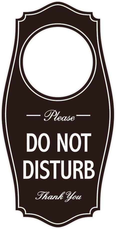 All Quality Please DO NOT Disturb Door Hanger – Dark Brown, 4&Prime; x 8&Prime;