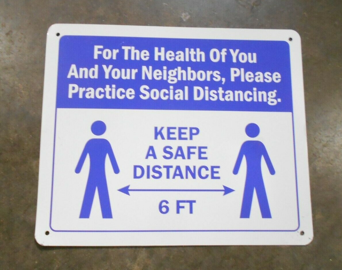 10&Prime; x 12&Prime; Alum Social Distance Signs (Qty-10) (MW-5)