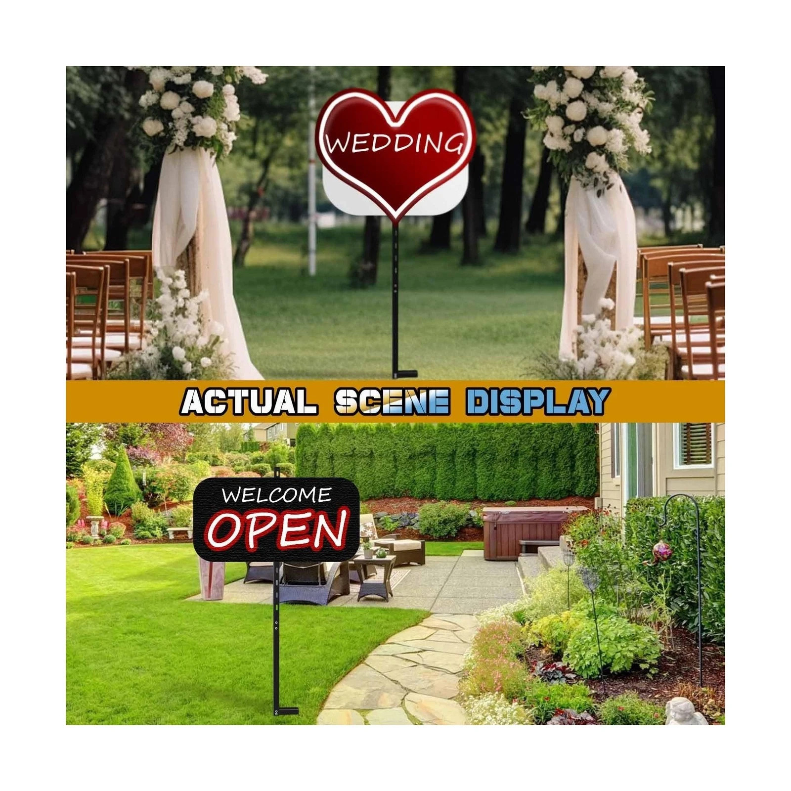 10 Pcs 46 inchens T-Bar Yard Sign Stakes Heavy Duty Metal Stake Yard Sign Hol…