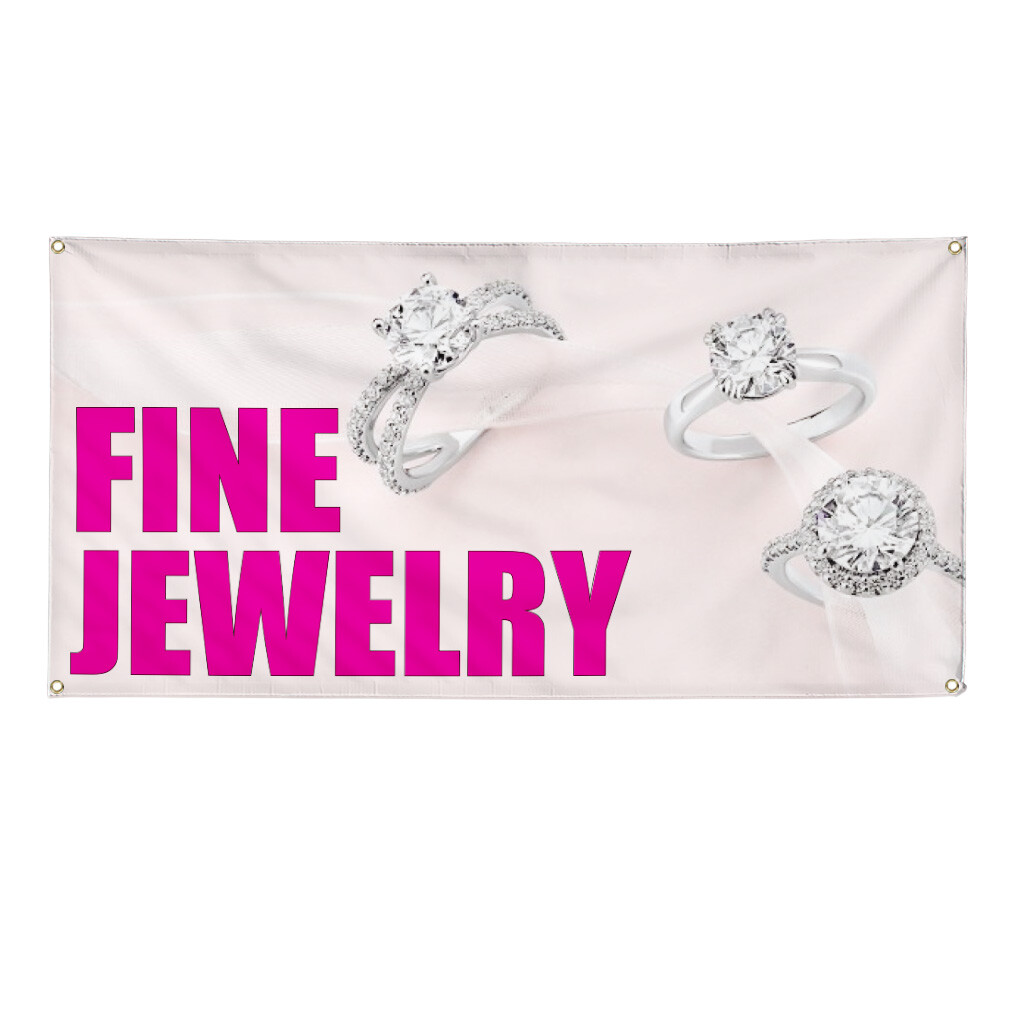 Vinyl Banner Multiple Sizes Fine Jewelry Outdoor Advertising Printing B Business