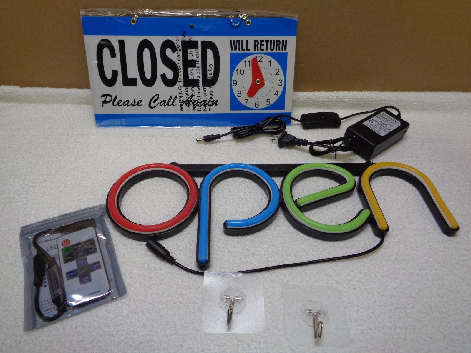 Led Open Sign16x6 Inch Open Sign Business with Multiple Colors Flashing Modes