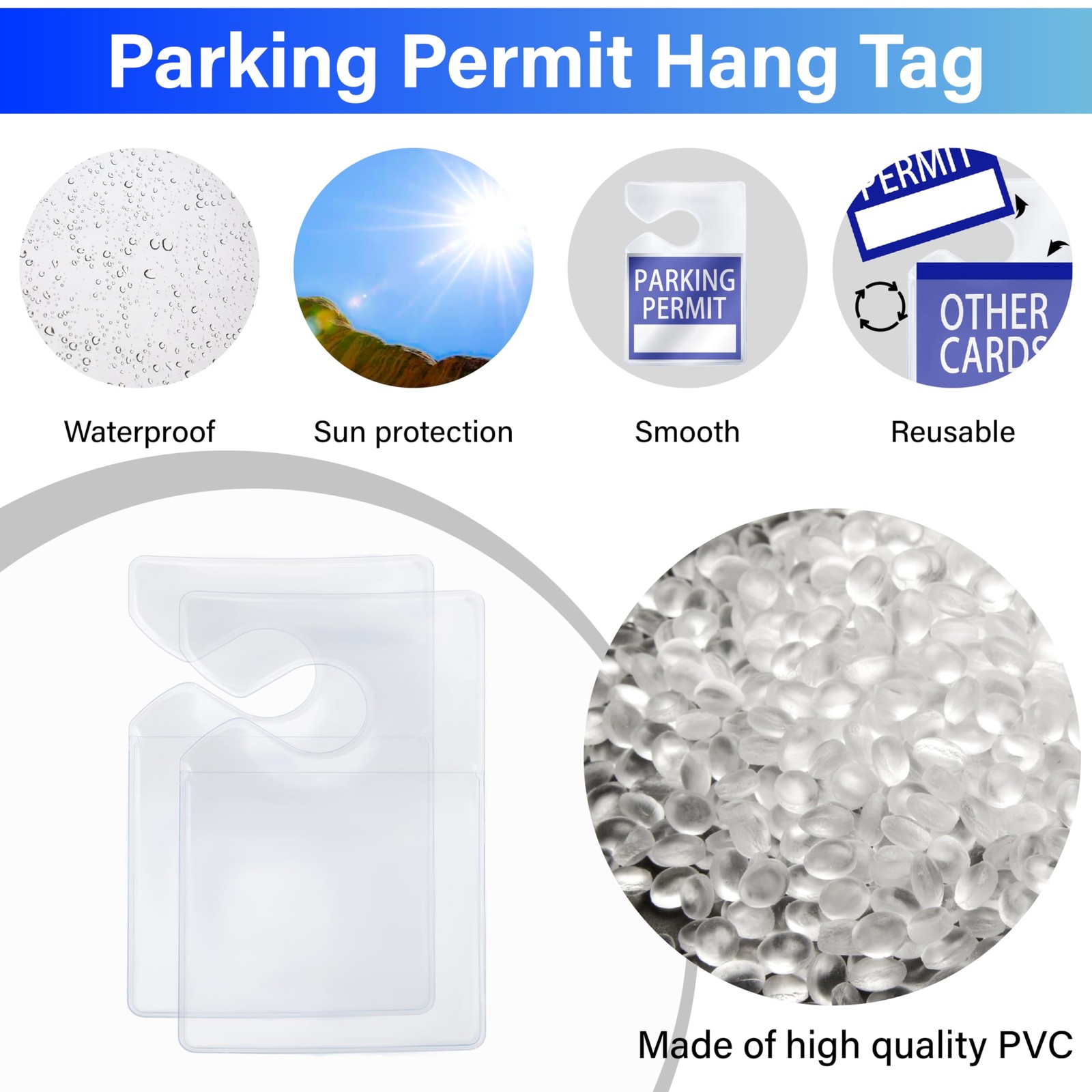 ecocstm 10 PCS Clear Parking Permit Holder, Rear View Mirror Hanger, Car…