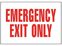 🎯 « EMERGENCY EXIT ONLY » BUILDING SIGN SELF ADHESIVE VINYL