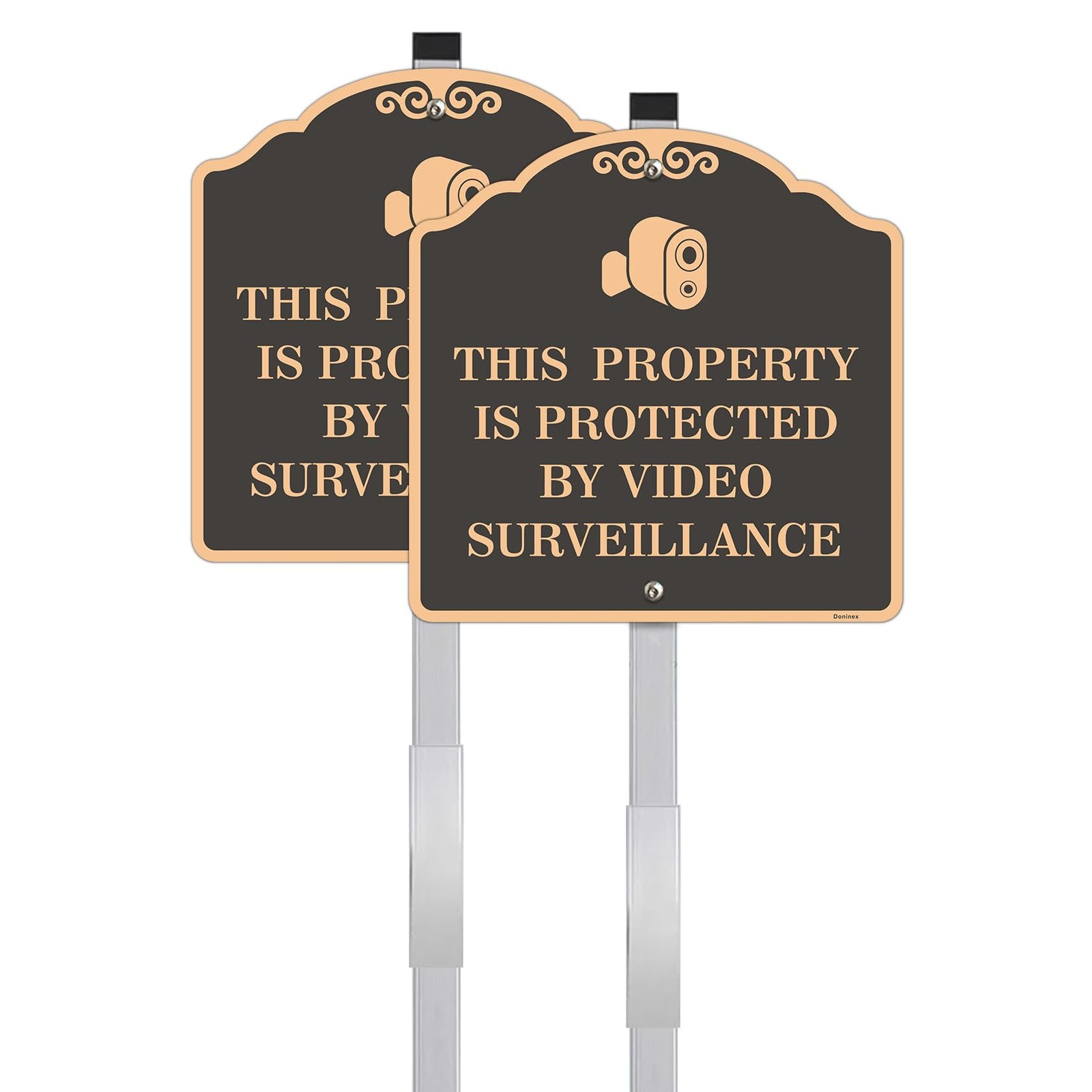 Large (2 Pack) 12X12 Inch Video Surveillance Yard Sign, Reflective, Aluminum,…