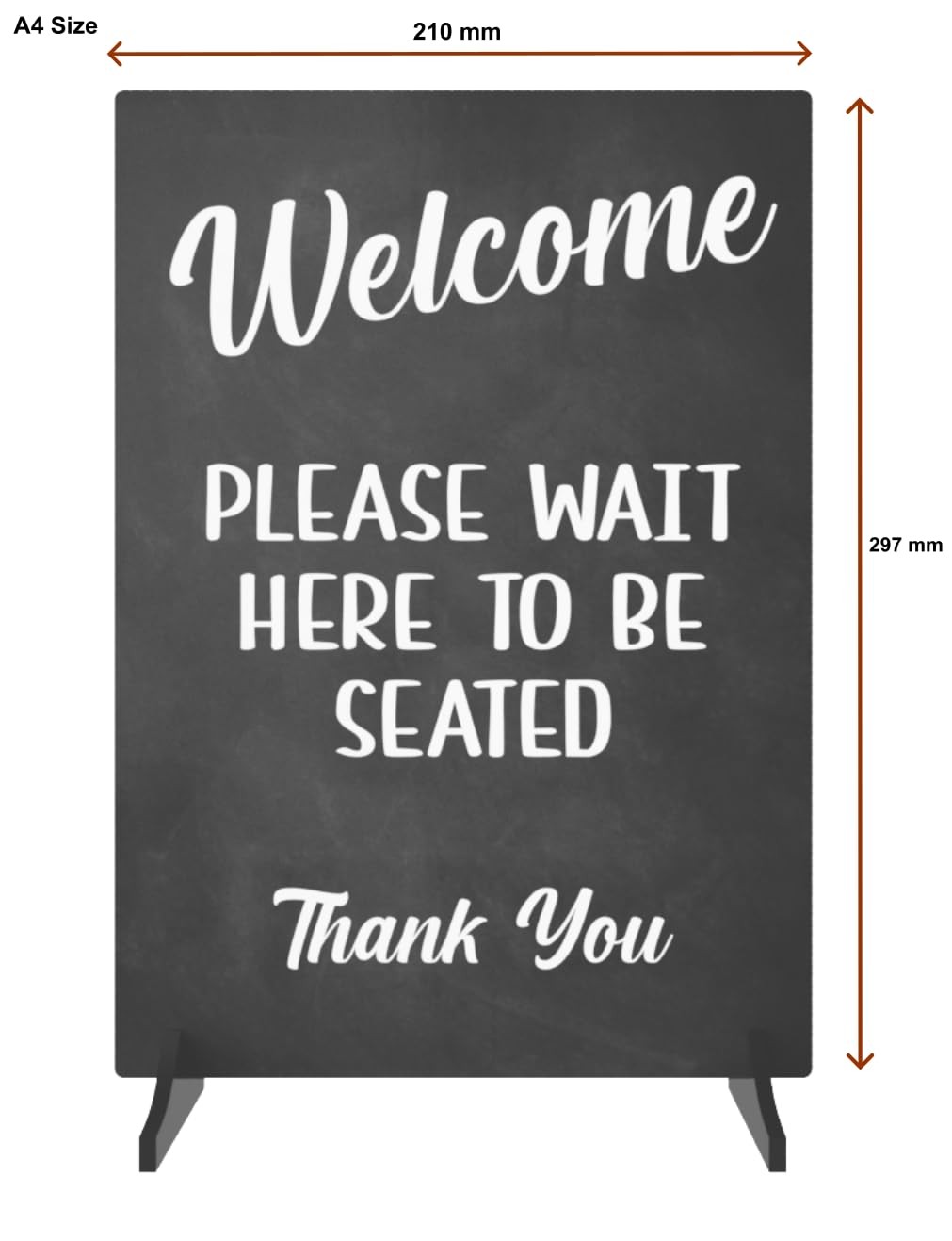Welcome Sign Stand Freestanding Adhesive Blackboard Effect Acrylic Cafe Pub