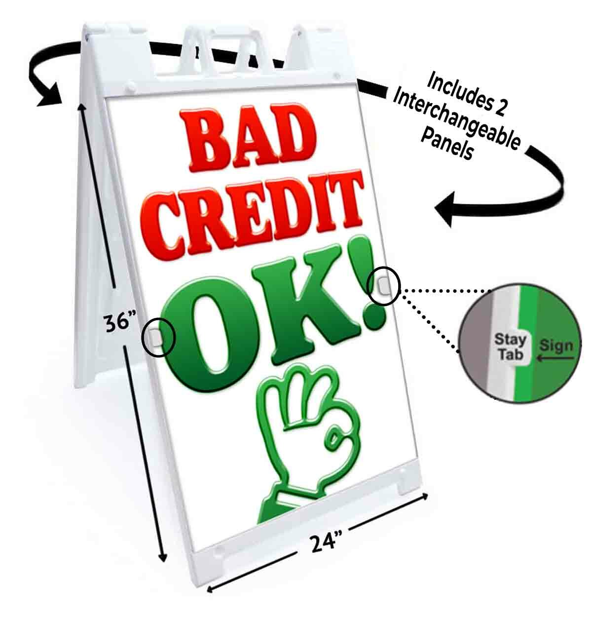 BAD CREDIT OK! Signicade 24×36 A Frame Plastic Sidewalk Sign AUTO FINANCE