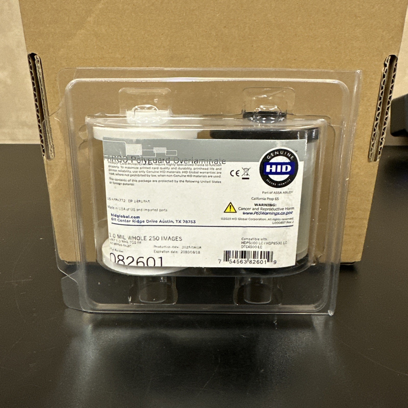 HID 082601 Fargo Polyguard Overlaminate 1.0 MIL Whole 250 Images exp- 08/2030