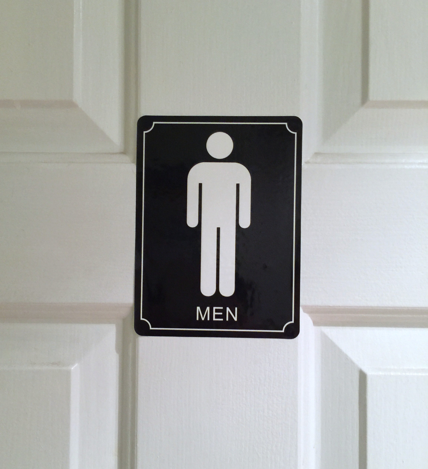 2 pc 6&Prime; X 4.5&Prime; Restroom Washroom MEN WOMEN Sign Back Self Adhesive Vinyl Sticker