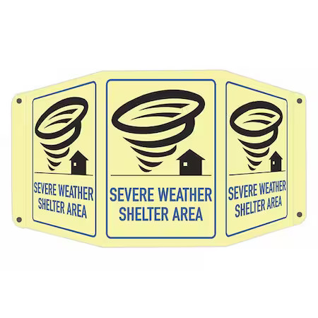 Lyle Lctb-0014-Ga_7X10 No Header, Severe Weather Shelter Area (W Sym), 17 1/2
