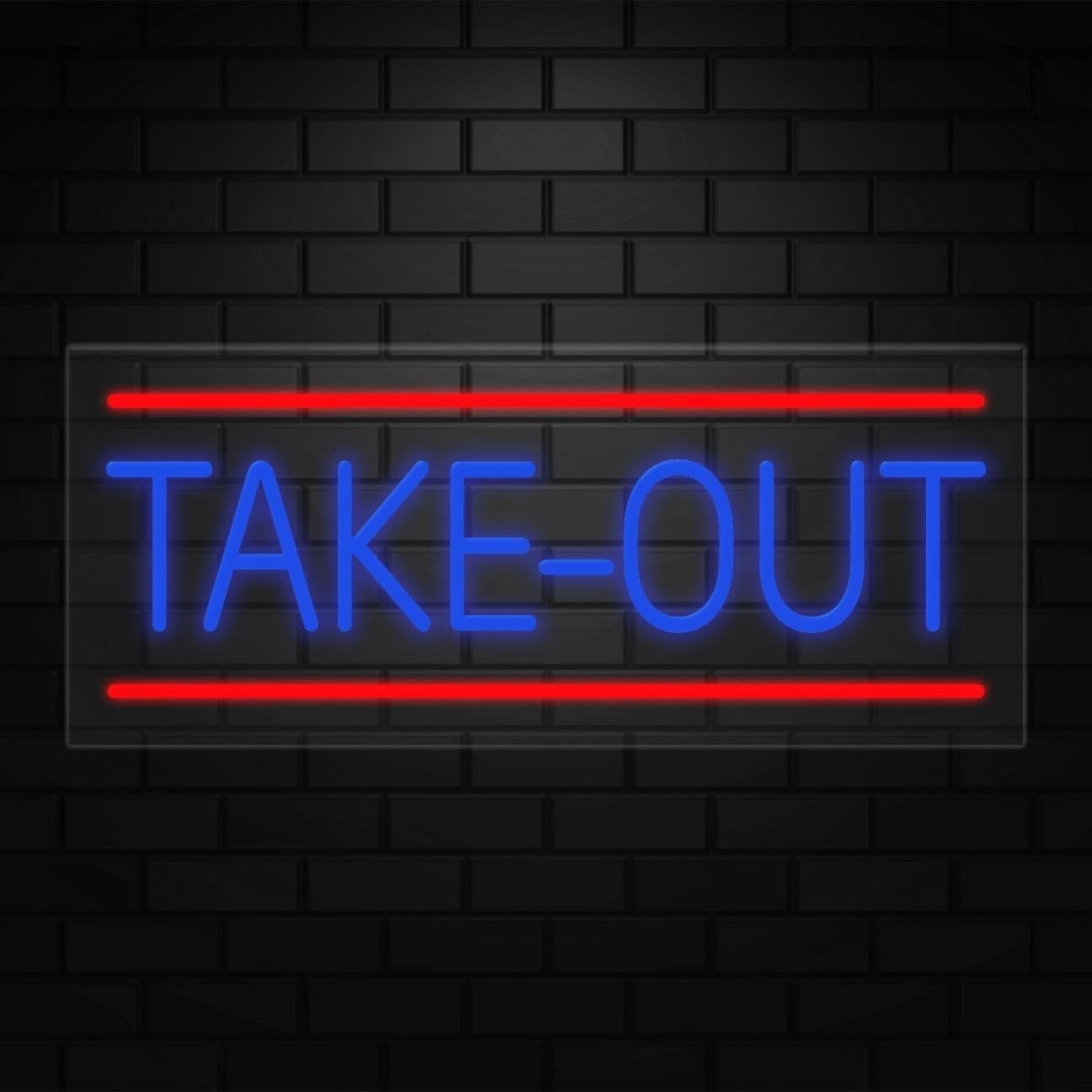 Take Out Sign for Business Displays | LED Flex Neon | 32&Prime;W x 13&Prime;H x 1&Prime;D