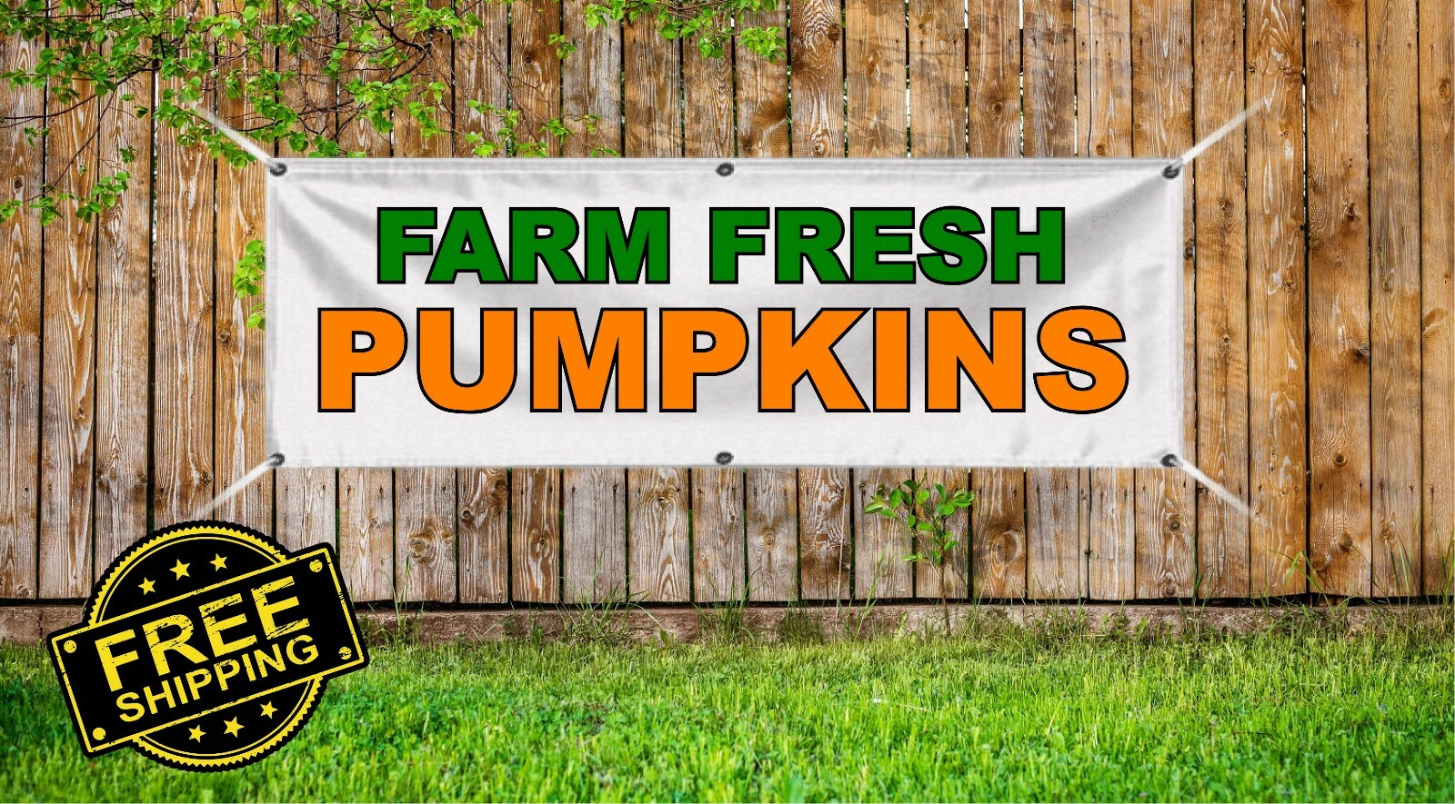 Farm Fresh Pumpkins – Advertising Vinyl Banner Flag Sign printed in the USA