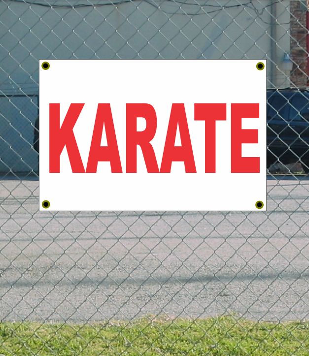 2×3 KARATE Red & White Banner Sign NEW Discount Size & Price FREE SHIP