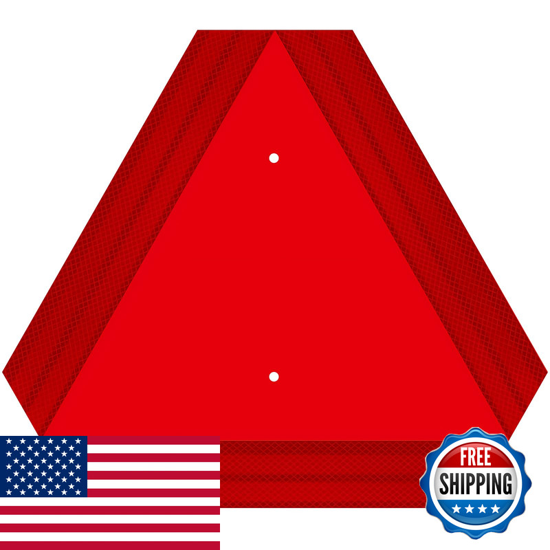 Zlmwood Slow Moving Vehicle Triangle Sign Rust Aluminum 14X16 40-Mil Thick