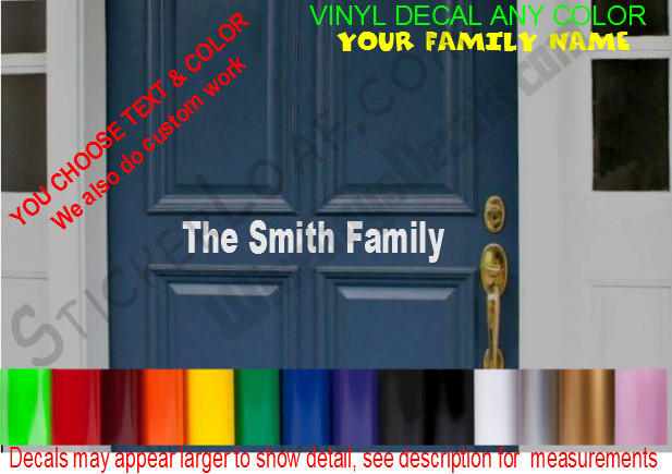 CUSTOM Door DECAL Residential Sign DOOR Window sticker House Apartment Address