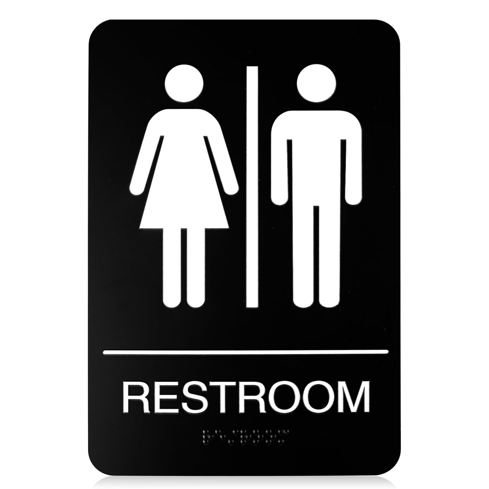 6×9 Inch Unisex Bathroom Sign ADA Compliant Braille DoubleSided Tape Acrylic
