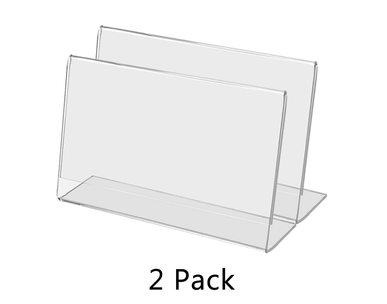 Marketing Holders 2 Pack 7 x 5 Inch Sign Holder L Shape 7&Prime;w x 5&Prime;h, Clear