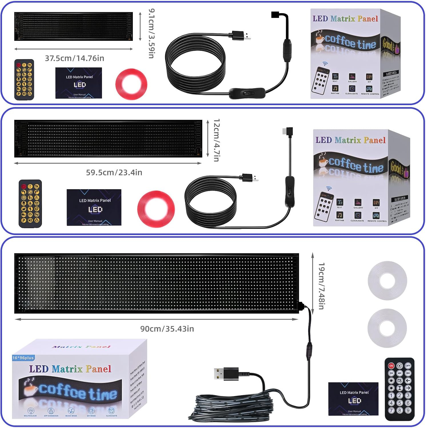 Large Programmable LED Scrolling Sign with App Control for Store Advertising