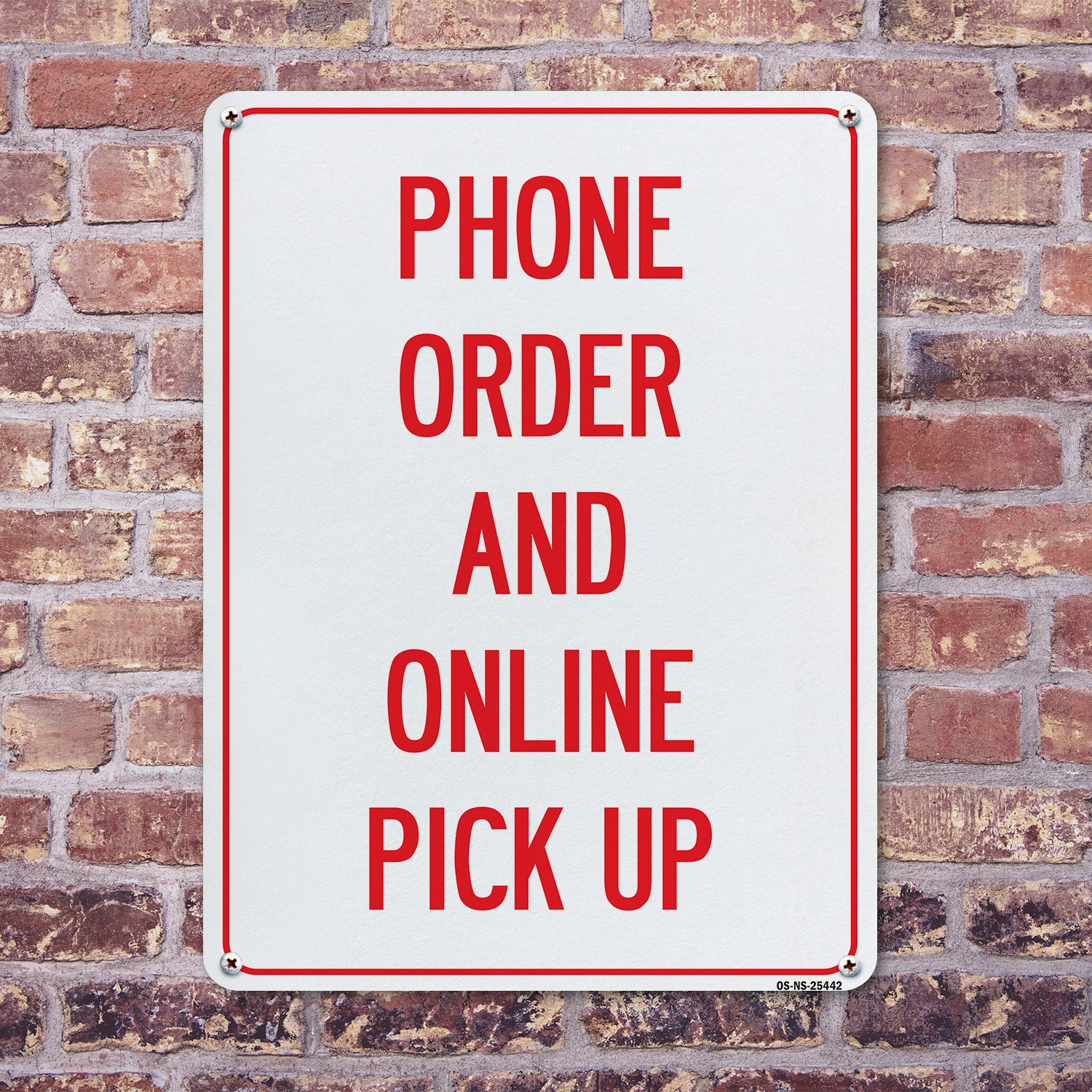 Phone Order And Online Pick Up Public Safety Sign Metal, Decal – 5 or 10 Pack