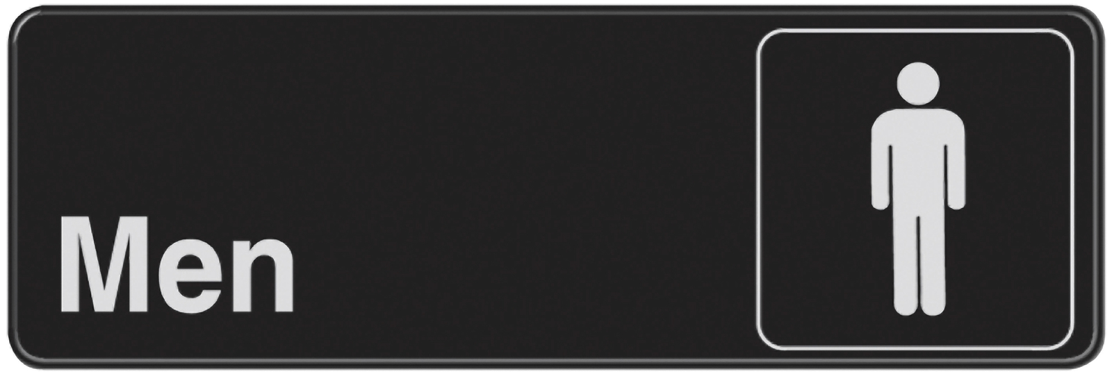 Hillman 841750, 3&Prime; x 9&Prime; Plastic Symbol Men Sign, Black/White