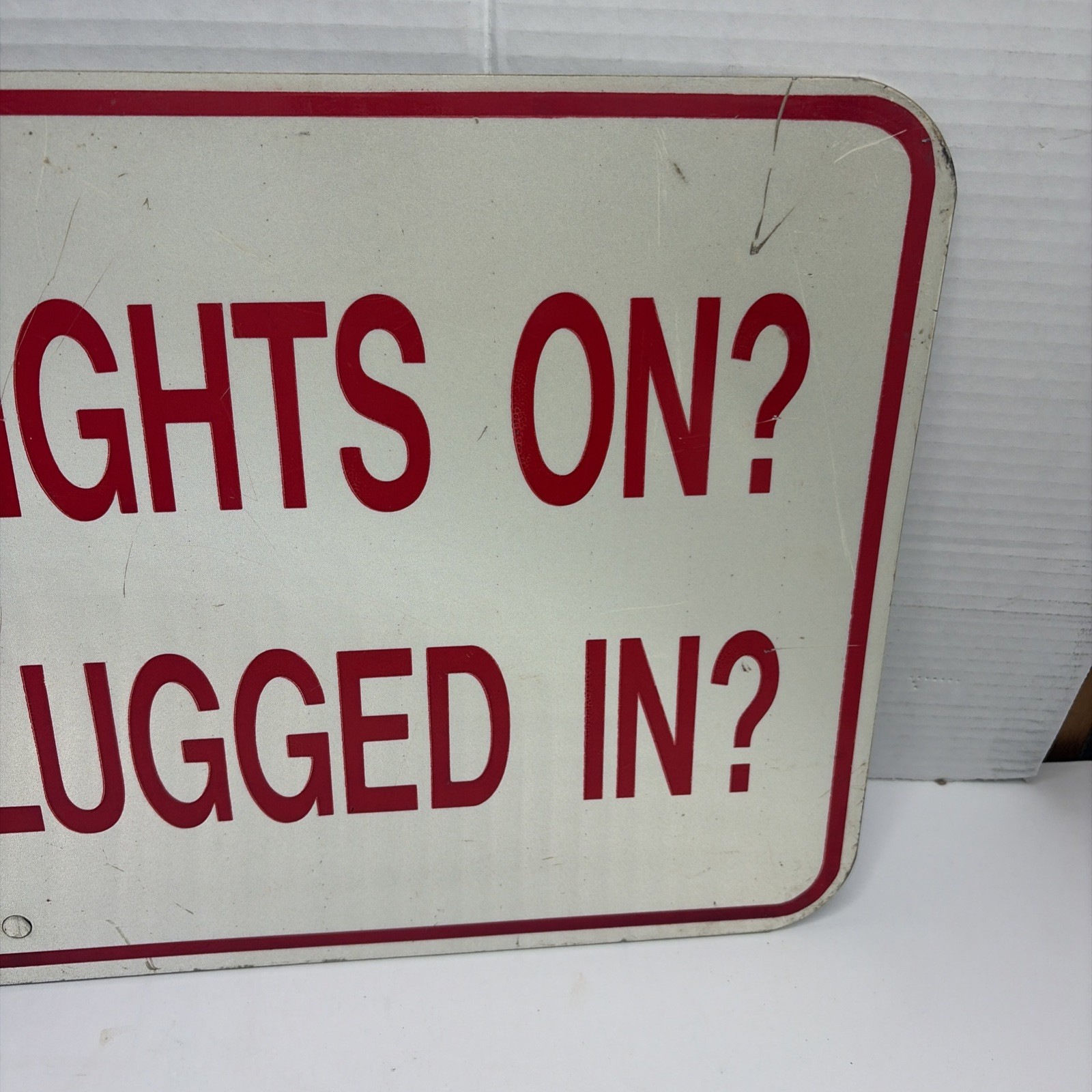 VTG Sign Are Your Lights On? Are You Plugged In? Heavy Gauge Metal 24” X 12”