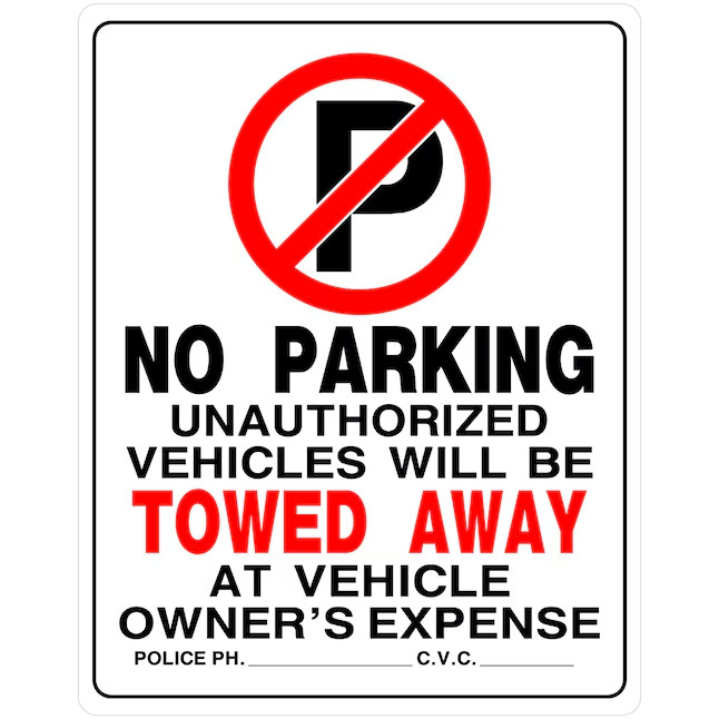 Hillman No Parking 19-in x 15-in Plastic Prohibited Sign