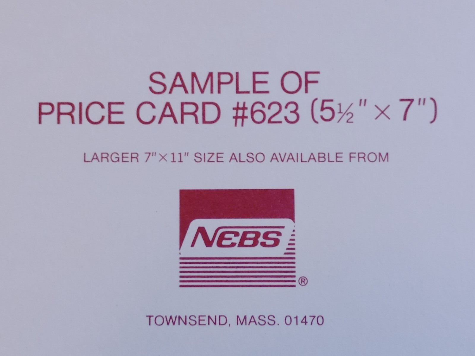 Vintage Save Regular Price Our Price Card NEBS Form #623 Yellow Red 5-1/2&Prime; x 7&Prime;