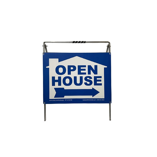 Real Estate Open House Sign Kit Metal A-Frame 5 Pack Blue House