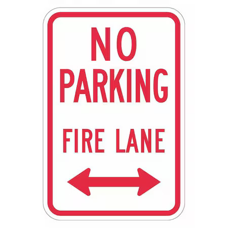 Lyle T1-2846-Dg_12X18 No Parking Fire Lane Parking Sign, 12 In W, 18 In H,