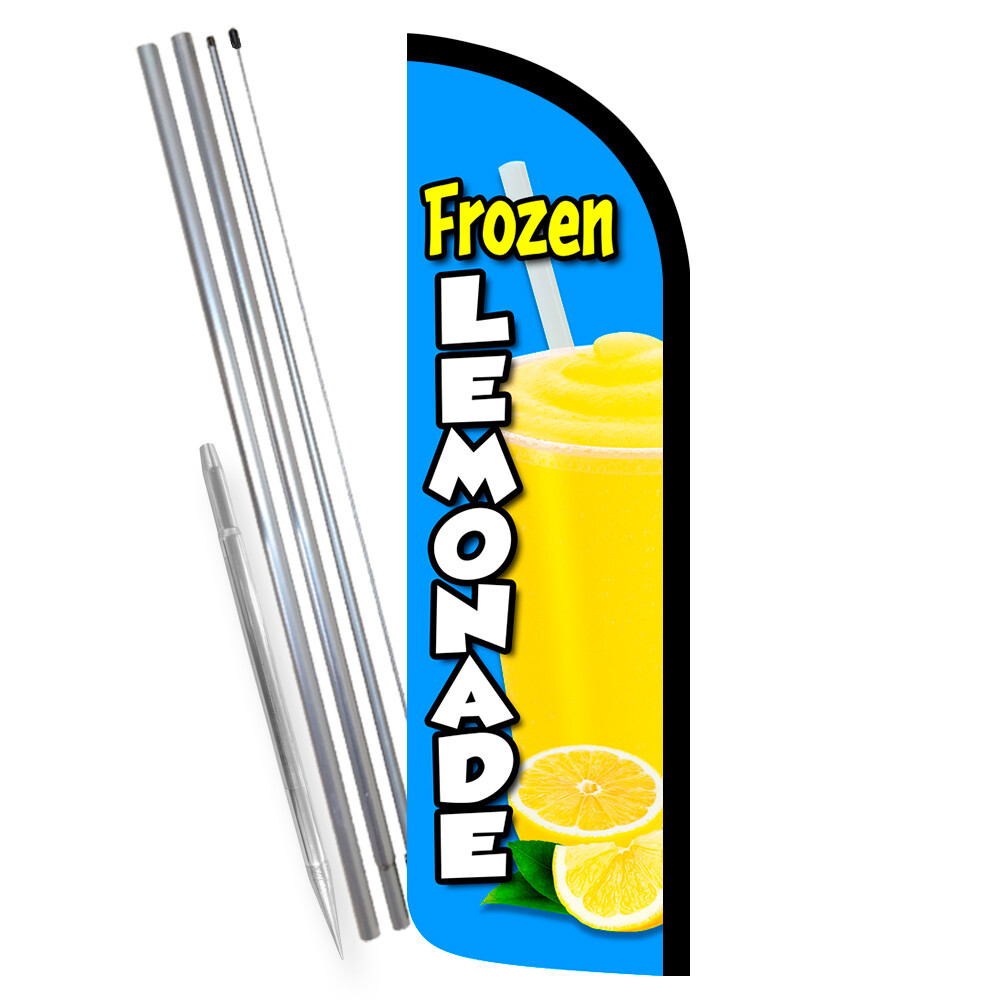 Frozen Lemonade Premium Windless Feather Flag Bundle (Complete Kit) OR Optional