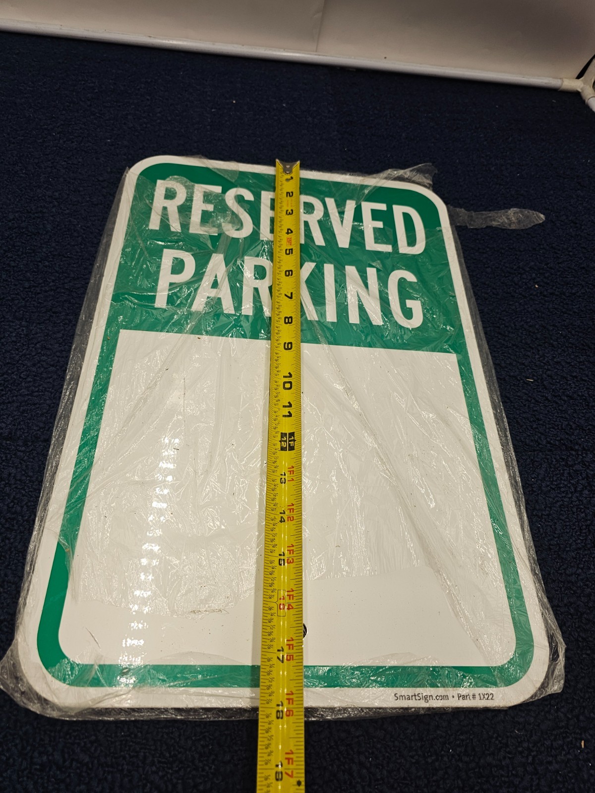 (QTY 2) SmartSign 1X22 Blank Reserved Parking Write-On Sign Metal 12&Prime; x 18&Prime;,