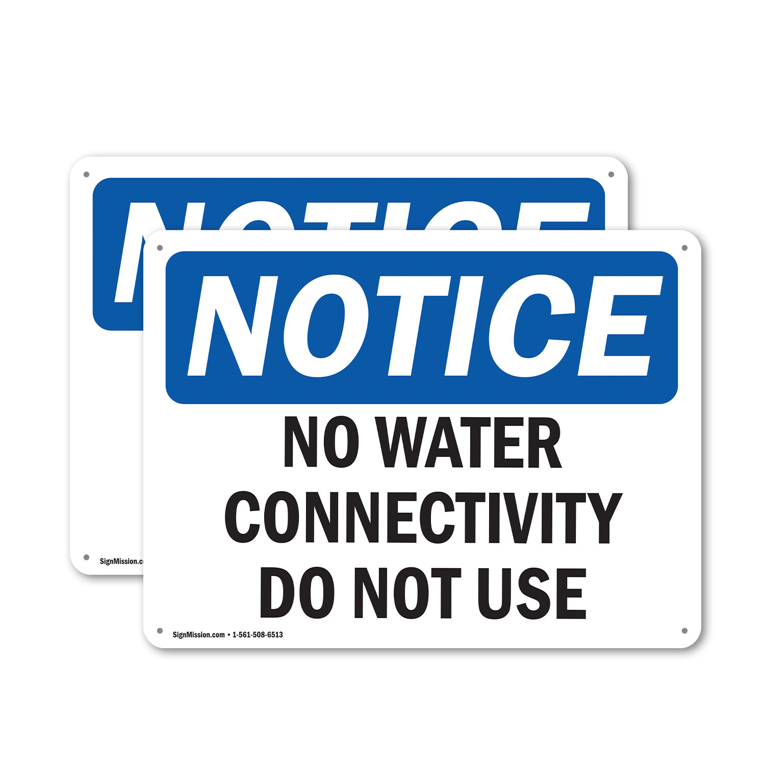(2 Pack) No Water Connectivity Do Not Use OSHA Notice Sign Decal Metal Plastic
