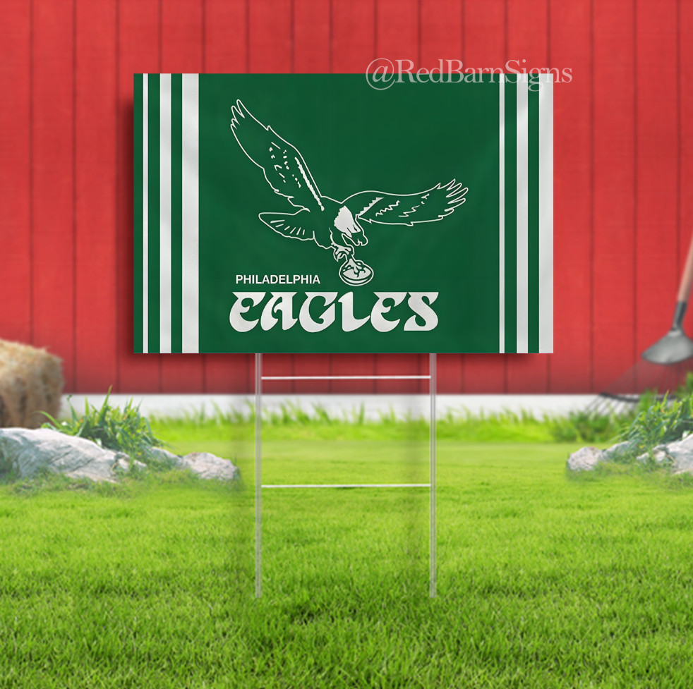 Philadelphia Eagles Yard Sign Retro Design Premium with H-Stakes