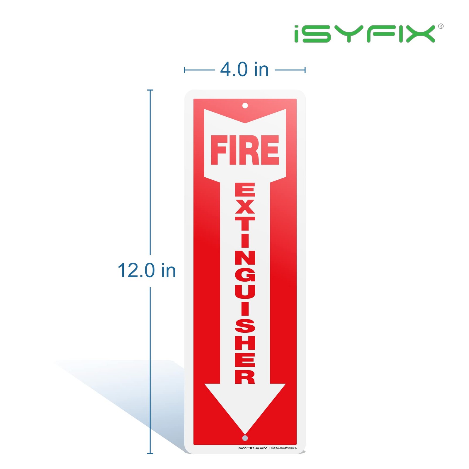 Isyfix Fire Extinguisher Aluminum Signs 5 Pack 4X12 Inch Laminated For Ultimate