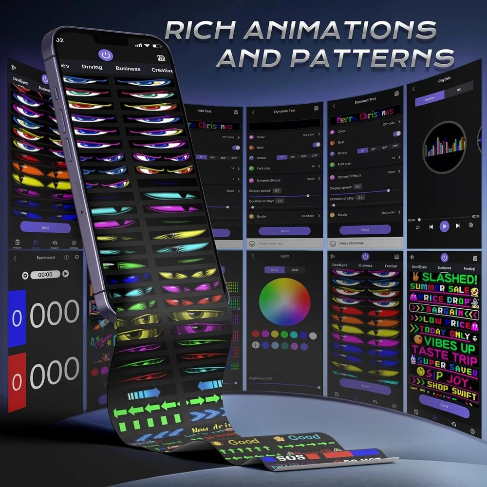 58”X8” Large Programmable LED Sign, RGB Full Color Animated LED Digital Display,