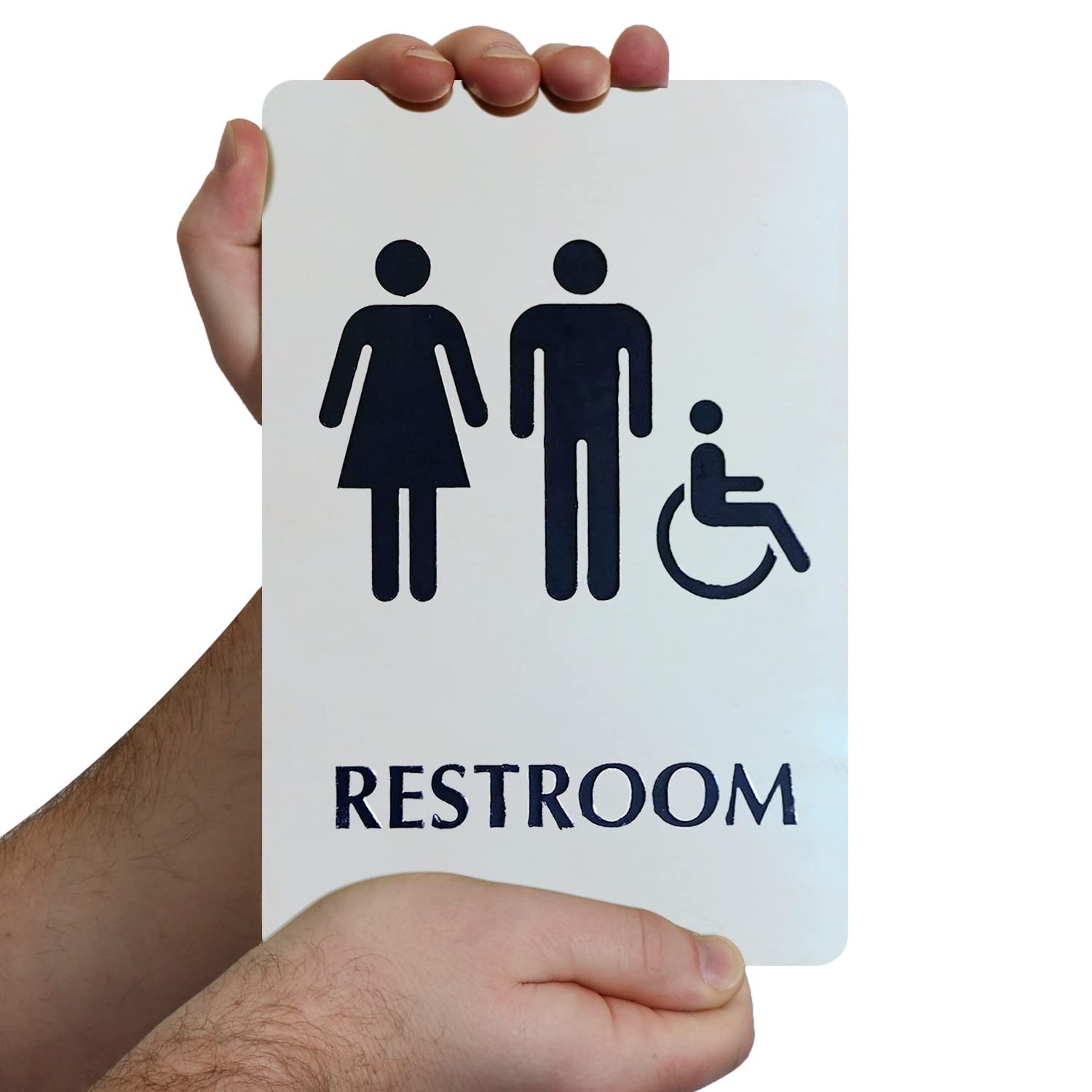 6 x 9 inch Unisex Restroom Sign with Men/Women/Handicap Accessible Wheelchair…