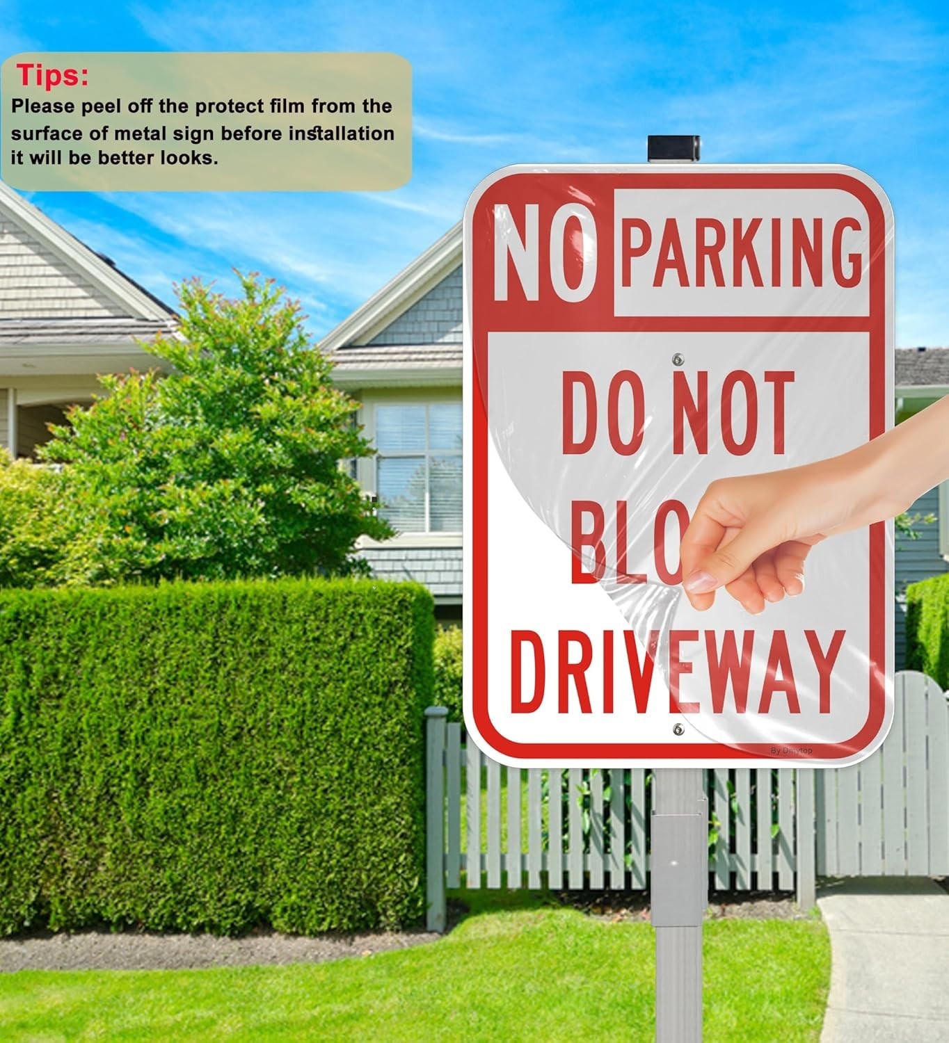 14&Prime; x 10&Prime; Reflective No Parking Signs – 2 Pack with Rust-Free Stake Included