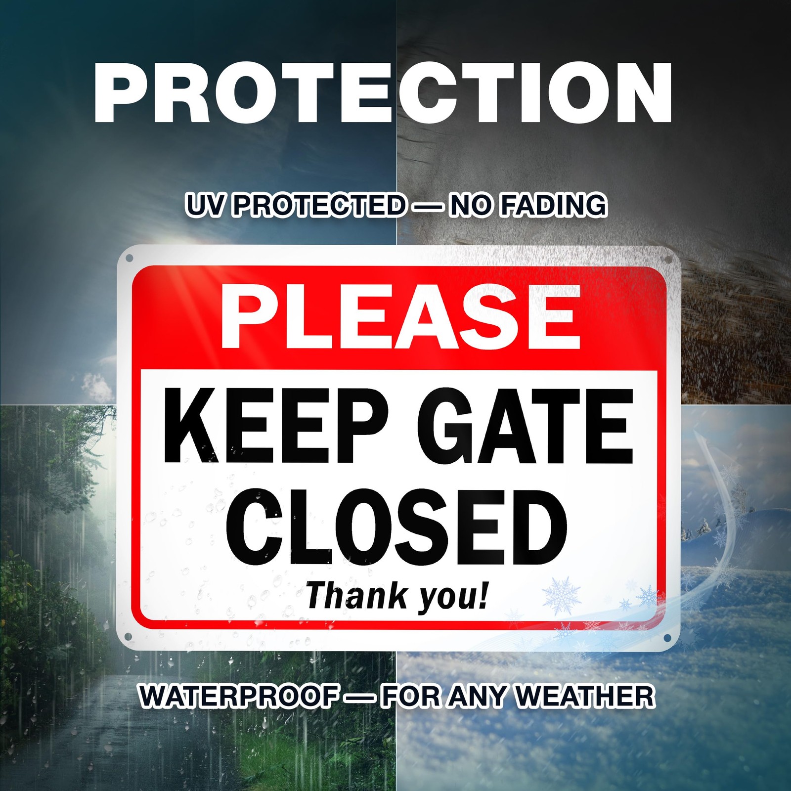 2 PCS 7×10 Inch Please Keep Close Gate Closed Aluminum Sign Metal Board Yard