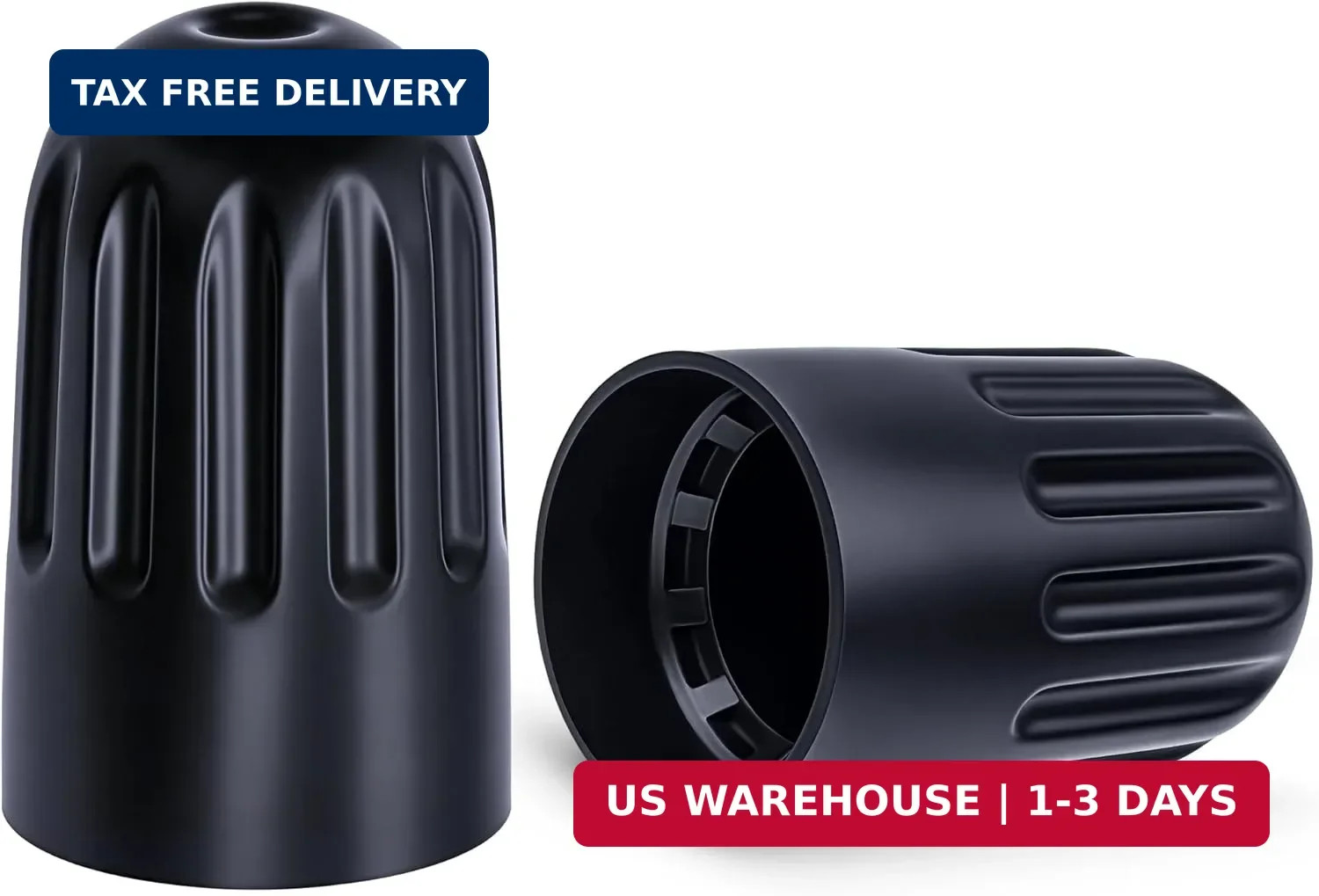 10PCS TPMS Tire Valve Long Stem Caps, Black Plastic Wheel Tire Valve Stem
