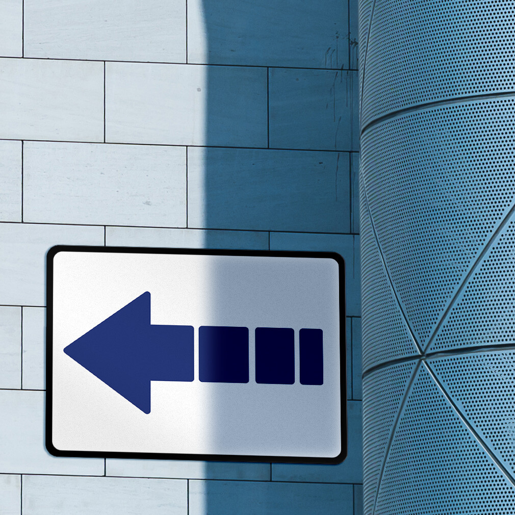 Horizontal Metal Sign Left Directional Acrylic Weatherproof Street Signage