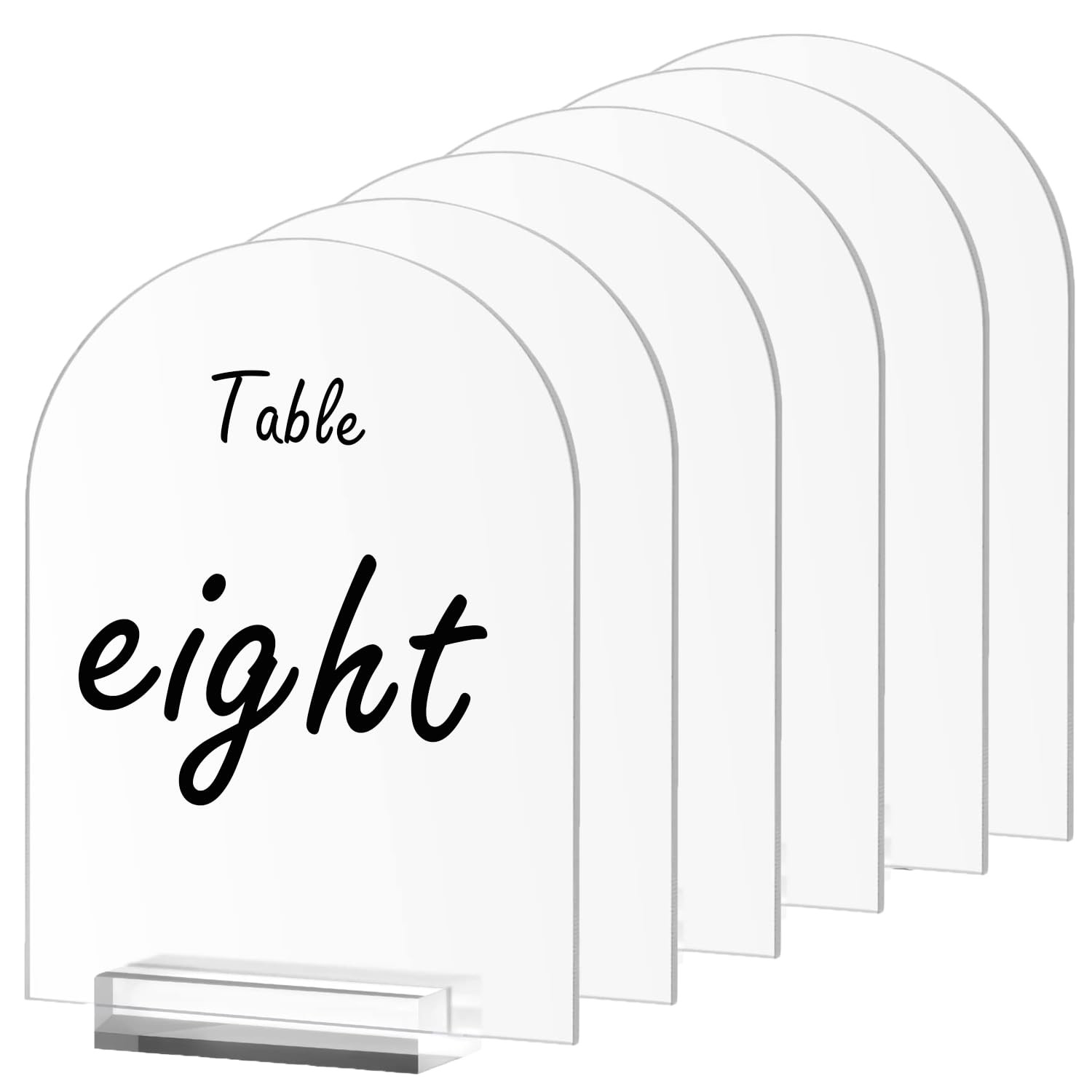 6 Pack 8×10 Inch Frosted Arch Acrylic Sign Stands Table Signs Wedding Menu