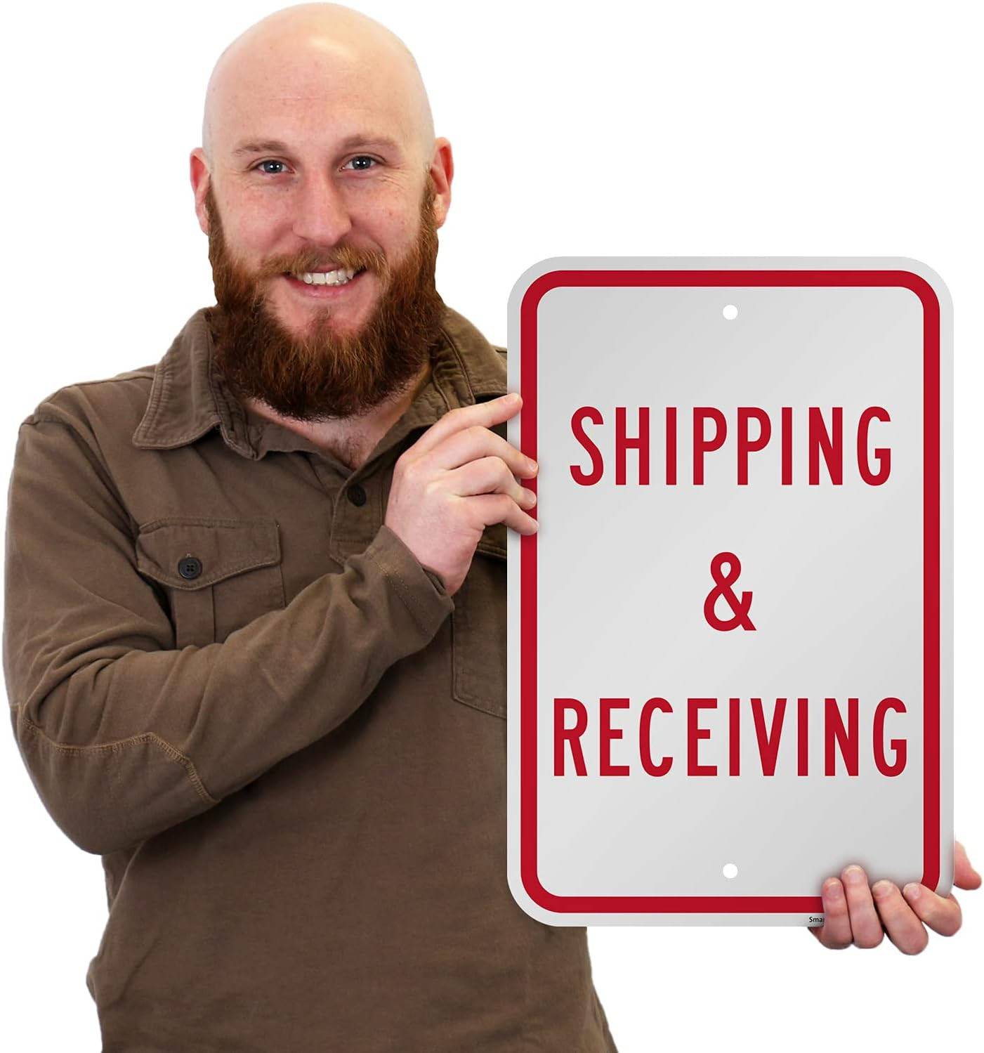 18 X 12 Inch “Shipping and Receiving” Metal Sign, Screen Printed, 63 Mil Laminat