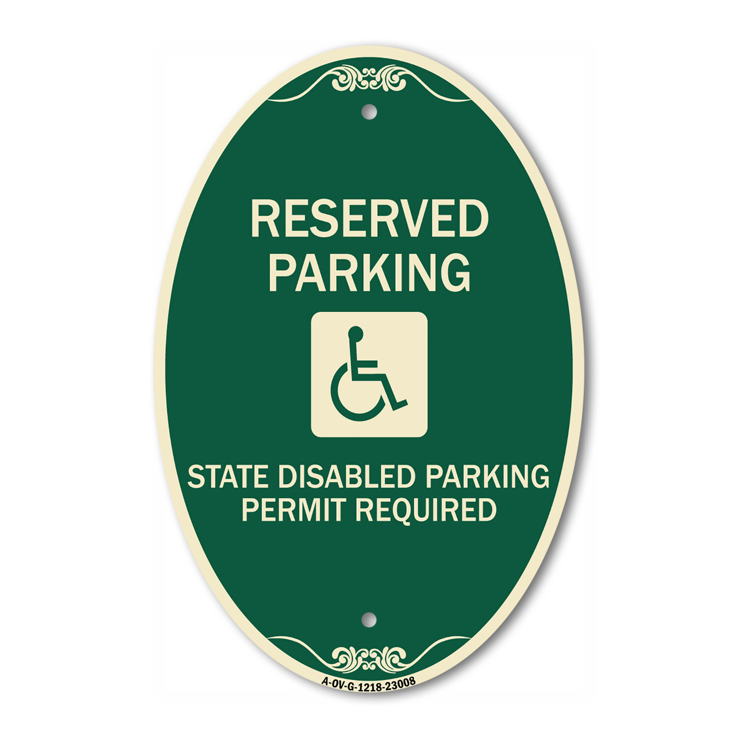 Reserved Parking State Disabled Parking Permit Required (Handicapped Symbol) 12&Prime;