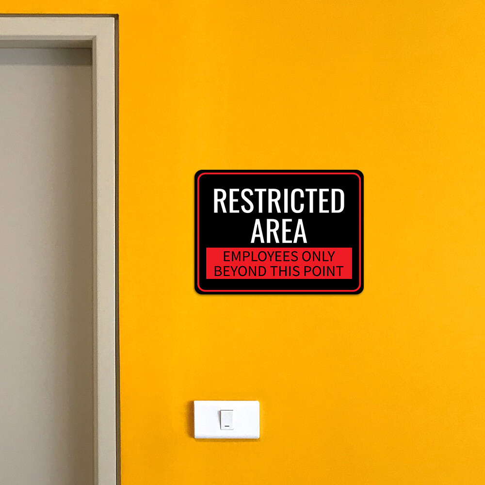 Classic Framed Plus Restricted Area – Employees Only Beyond This Point Sign