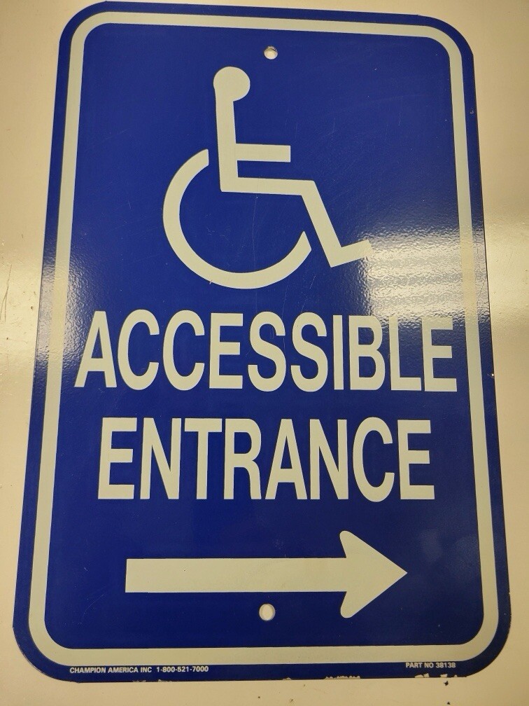 Handicap Accessible Entrance Aluminum Metal Sign 12×18” 38138