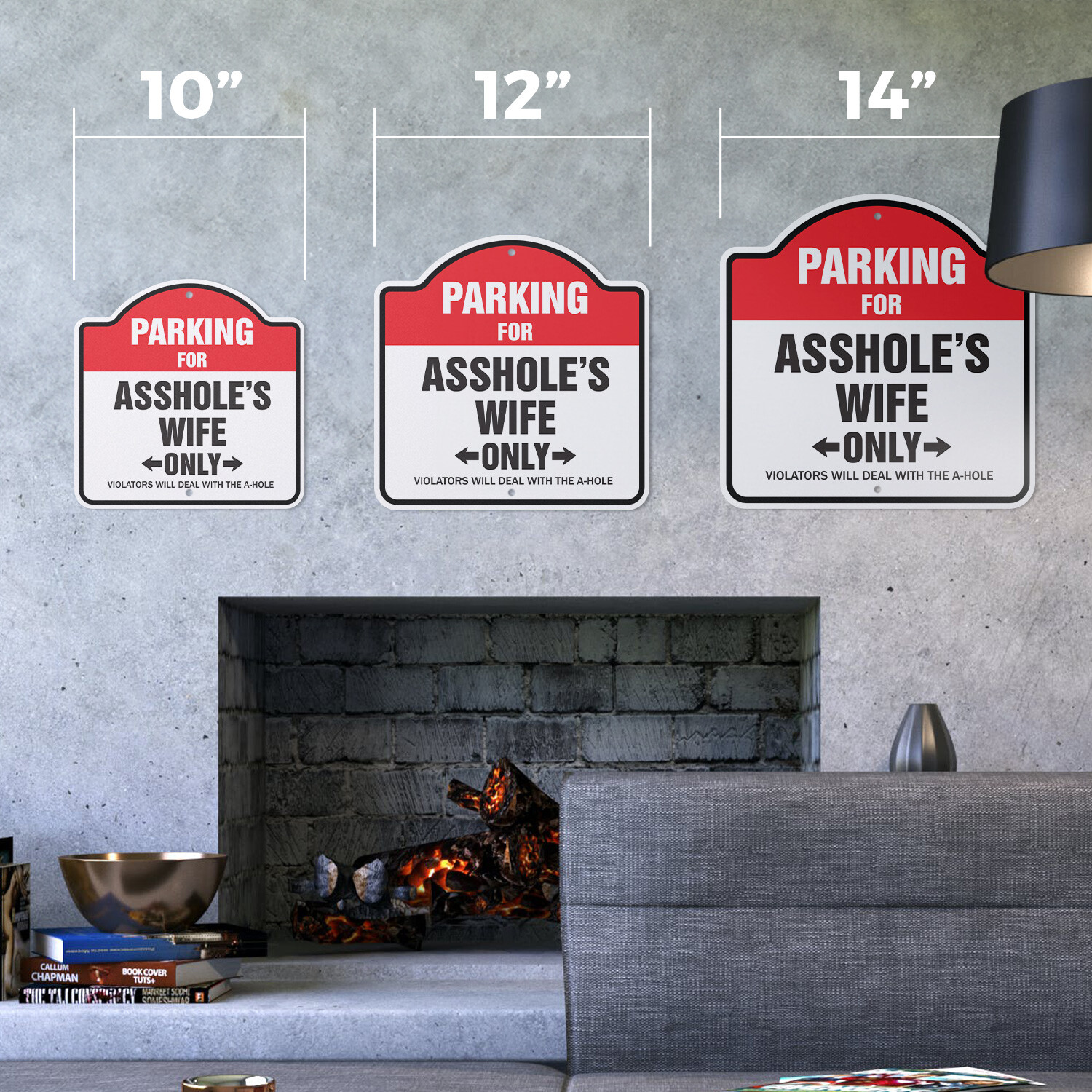 Parking For A$$Holes Wife Only Plastic Novelty Sign