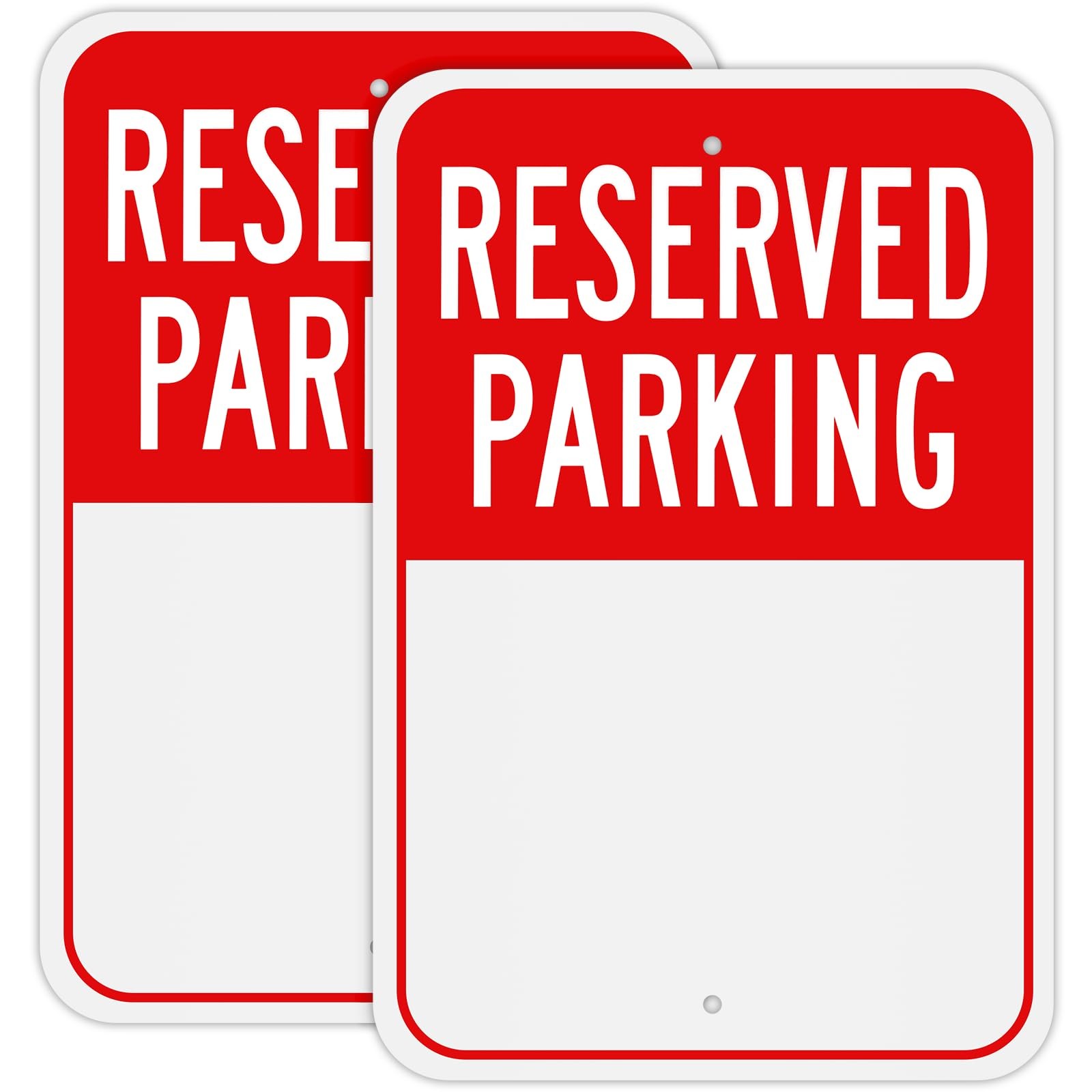 2-Pack 18×12 Inches Blank Reserved Parking Sign Rust Free Reflective Aluminum