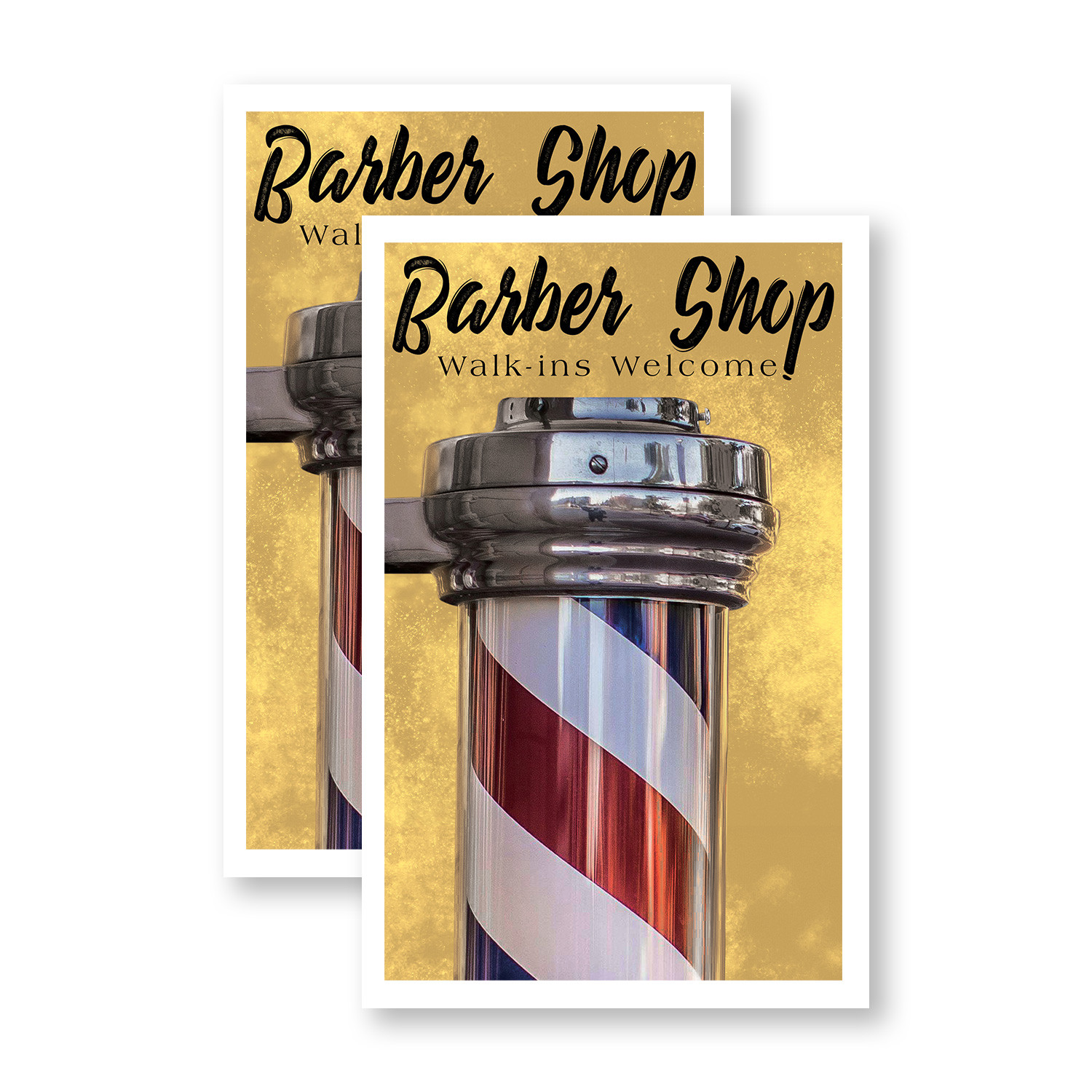 Barber Shop Walk Ins Welcome Heavy Duty A-Frame Sidewalk Sign Hair Services Open
