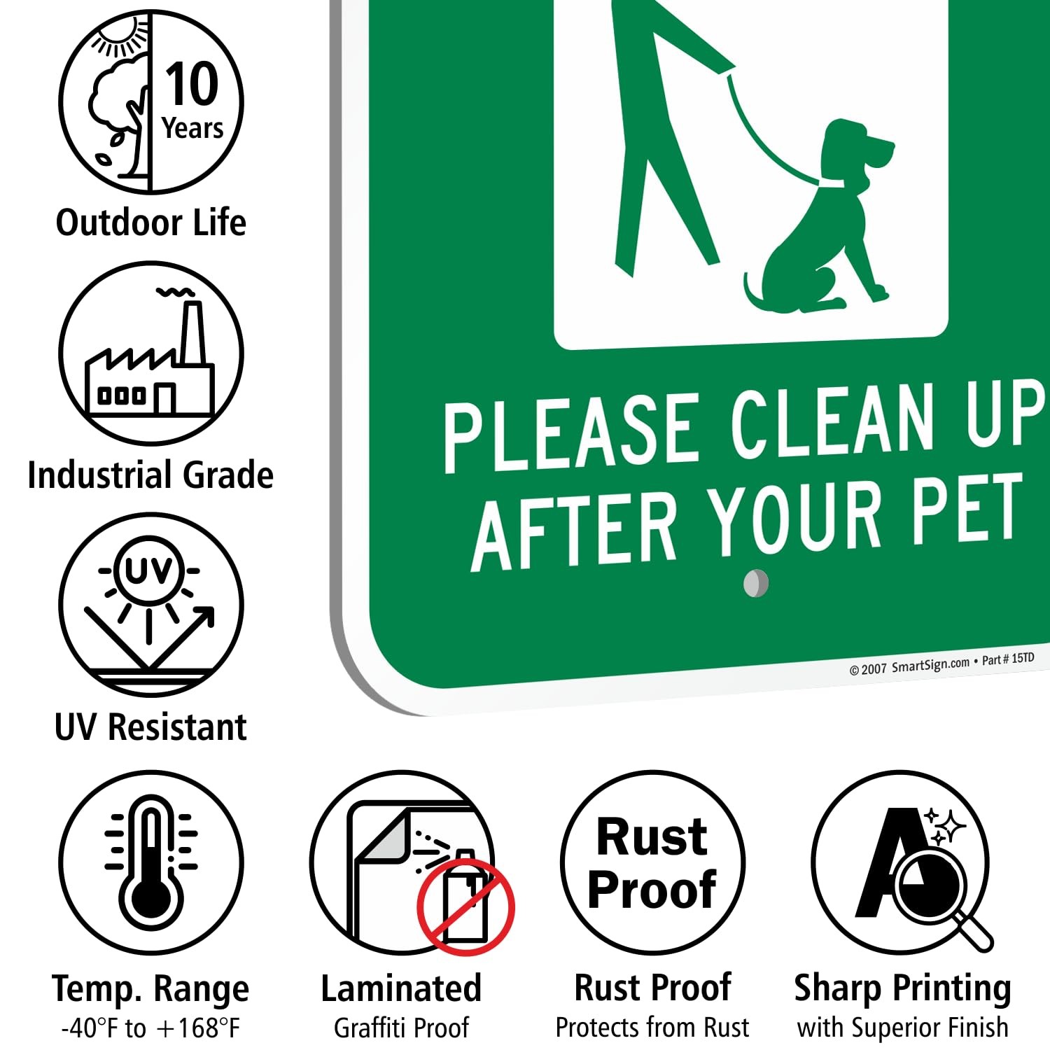 All Pets Must Be On A Leash Aluminum Safety Warning Sign Guard Board 12×18 In